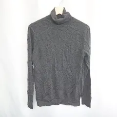 ◇ UNIQLO ユニクロ タートルネック ウール100％ カジュアル 長袖 ニット セーター サイズL チャコールグレー レディース E  【1407020015011】