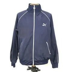 80s?シンガポール製ビンテージ★プーマ/PUMA★長袖ジャージ【メンズM/紺/ネイビー】ジップアップジャケット/ブルゾン◆XBG748<sale>