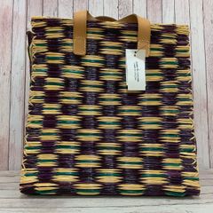 미사용 태그 첨부 Comde Garson 헤이 매트 아틀란티카 콜라보 RB-K201-051-1-1 핸드백 스트로 토트 퍼플 그린 보라색 녹색