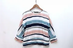 【211150】ZARA BASIC ザラベーシック  COLLECTION 8分袖 プルオーバーブラウス マルチボーダー  XS