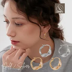 ピアス ジルコニア メタル ツイスト 両耳セット 金属アレルギー対応 14K コーティング ニッケルフリー フープピアス 大人 かわいい エレガント キラキラ ジュエリー ゴールド シルバー 送料無料 プチプライス CRAIFE