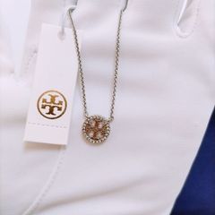 【新品未使用】Tory Burch ミラー パヴェ ペンダント ネックレス トリーバーチ