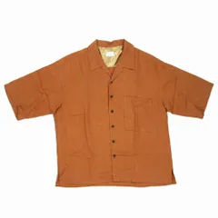 STYLE for LIVING ユナイテッドアローズ リネン混 BIG オープンカラー 半袖 シャツ カットソー 麻 トップス ブラウン ur104 【中古】