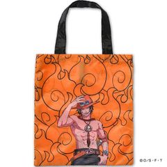 パッカブルトートバッグ ONE PIECE メラメラの実 エース オレンジ エース 50-026PM 37×42cm 折りたたみ バスケットボールバッグ ワンピース スポルディング 25AW