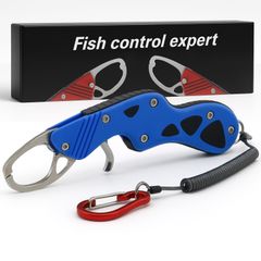 新品 YOZOTA フィッシュグリップ 魚つかみ アルミ合金製 サビに強い 軽量コンパクト設計 耐荷重25kg 軽量 カラビナ付き スパイラルコード付き 海釣り 池釣り バス釣り 沖釣り 船釣り 磯釣り サビキ釣り 穴釣り フィッシンググリップ