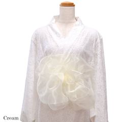 LoveRich ラブリッチ 【クリーム/帯単品】ふんわり オーガンジー 帯 兵児帯 花魁 着物 浴衣 ドレス [2032]