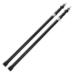 テントポール 2本セット 伸縮式 最大230cm アルミ合金 軽量 アウトドア 収納バッグ付き [ ブラック ]のサムネイル
