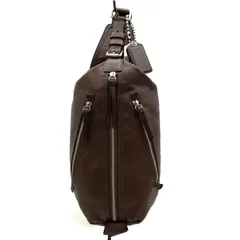 美品 COACH コーチ メンズ ボディバッグ トンプソン レザー スリングパック 70360 ダークブラウン