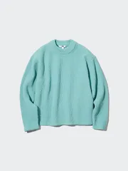 UNIQLO　ウォッシャブルソフトニットクルーセーター 長袖  Blue　Mサイズ