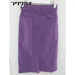 ◇ ◎ NATURAL BEAUTY BASIC ウエストベルト付き 膝下丈 タイト ナロー スカート サイズXS パープル系 レディース 【中古】 【1105270002170】