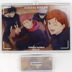 【中古】キーホルダー [単品] 虎杖悠仁＆伏黒恵＆釘崎野薔薇＆五条悟 アクリルスタンドキーホルダー 「Blu-ray/DVD 呪術廻戦 渋谷事変 第1巻～6巻」 MAPPA online連動購入特典