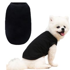 RIOSTUDIO 犬服 春 夏 (XS～XLサイズ) 犬の服 夏用 タンクトップ 無地 Tシャツ シンプル 涼しい 通気 ノースリーブベスト わんこ服 小型犬 中型犬 大型犬 猫服 防虫 抜け毛防止 ルームウェア 犬用 [②ブラック]