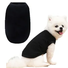 RIOSTUDIO 犬服 春 夏 (XS～XLサイズ) 犬の服 夏用 タンクトップ 無地 Tシャツ シンプル 涼しい 通気 ノースリーブベスト わんこ服 小型犬 中型犬 大型犬 猫服 防虫 抜け毛防止 ルームウェア 犬用 [②ブラック]