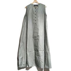 mizuiro  ind(ミズイロインド) ワンピース レディース美品  - グレー 開襟/ノースリーブ/ロング/シャツワンピ
