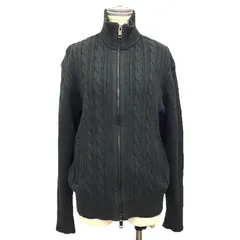 セール　BURBERRY　LONDON   バーバリー　ロンドン　ケーブル　ジップアップ　セーター　M　コットン　aq9260