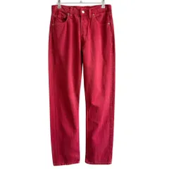 90's イギリス製 vintage ビンテージ LEVI’S リーバイス 501 ボタンフライ デニムパンツ コットンパンツ 赤 レッド W30×32 No.G855