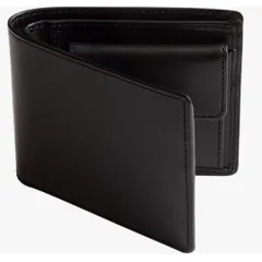 新品 未使用 2つ折財布 黒 ブラック メンズ 男性 二つ折り 本革財布 栃木レザー プレゼント シンプル お洒落 ヌメ革 高級