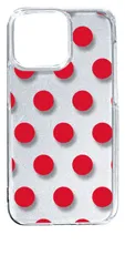 【新品未使用】iPhone14 Pro Max アイフォン14プロマックス クリア ハードケース ドット柄 水玉 (レッド) スマホケース カバー cl-ip14promax-dotsmall-05