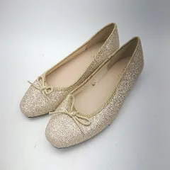 ◇ Θ GLACIER グラシア ラメ フラット バレエシューズ サイズ23 ゴールド レディース E  【1501160019448】