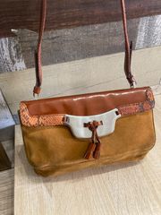PRADA パイソン柄　肩掛けショルダーバッグ　スウェード