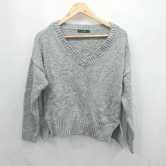 ◇ ⊇ iMAGE イマージュ Vネック 長袖 ニット サイズM グレー系 レディース E  【1506300025167】