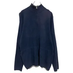 Wool Rich ハーフジップ コットンニット セーター M ネイビー ウールリッチ ハイネック 古着卸 アメリカ仕入 a701-5720のサムネイル