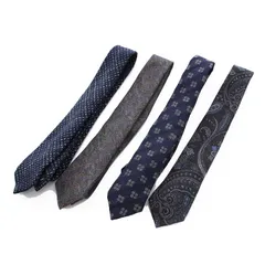 エレディキャリーニ EREDI CHIARINI ネクタイ 4本セット まとめ売り 総柄 ウール 紺 グレー /YM