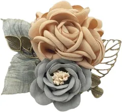 [レリカ] Le Li Ca 母の日 コサージュ 花 ブローチ 卒業式 入学式 フォーマル パーティ 記念日 胸飾り 結婚式 アクセサリー レディース( シャンパン)