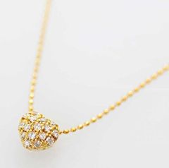 (7959)ポンテヴェキオ K18YG ダイヤ0.15ct ハート ネックレス