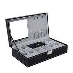 ★ジュエリーボックス 鍵付き アクセサリー 収納ケース コレクションケース 腕時計