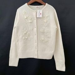 新品未使用】TOCCA カーディガン アイボリー 長袖 ビジュー 花柄 XS