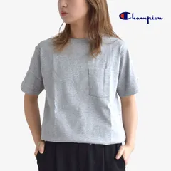  チャンピオン Champion Tシャツ 半袖 ポケット メンズ レディース  ポケT クルーネック USAコットン S M L XL C3-X357 グレー