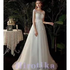 ウェディングドレス Aライン 安い ウエディングドレス 二次会 花嫁 パーティードレス 披露宴 ブライダル 結婚式 ロングドレス 白 大きいサイズ シンプルドレス