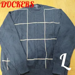 訳あり　ドッカーズ　ニット　紺　L　古着　アメカジ　USED　ネイビー　○