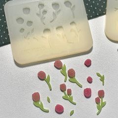 シリコンモールド　花　チューリップ　装飾　デコパーツ　レジン　トレカ