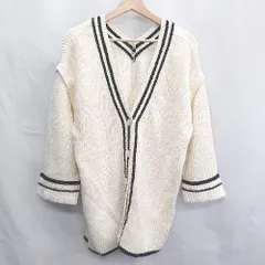 ◇ ⊇ archives 2WAY 袖取り外し可能 バイカラー 長袖 ニットカーディガン サイズM アイボリー系 レディース E  【1502030026856】