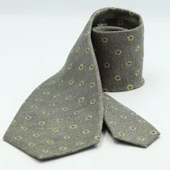 新品同様 ブルガリ イタリア製 シルク グレー オレンジ ネイビー ネクタイ メンズ STU