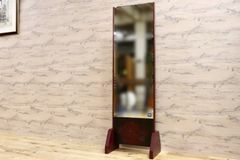 古家具【大塚家具】木製鏡台・姿見ドレッサー／菊蒔絵扉付き ローズ