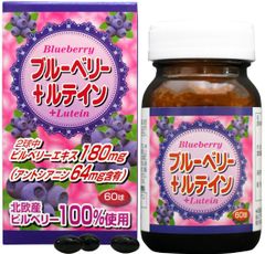 ユウキ製薬 ブルーベリー+ルテイン粒 60球 ルテインサプリメント 賞味期限2026年9月