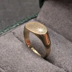 カレッジリング1952年　10k 希少サイズ10号　最終セール USA製1927年ArtDecoアンティークEHSツートーンカレッジリング
