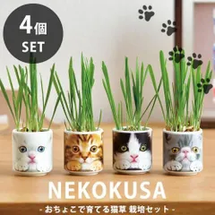 GD-1029 おちょこで猫草4個セット 猫 健康 栽培セット 聖新陶芸