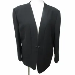 ジバンシィ GIVENCHY ノーカラージャケット ブレザー フォーマル 1B 黒 ブラック 14 約Lサイズ 0425 ■GY14のサムネイル