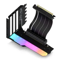 ブラック EZDIY-FAB シールド シリーズ 新しいRGB 垂直 PCIe4.0 GPUブラケット 垂直グラフィックカードホルダー ARGB 5V 3ピンLEDライト同期 PCIe 4.0 X16 Gen4 フルオープン PCIe スロットにのみ互換性あり