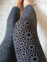 ヨガ　レギンス/ショート　アラビックプリント黒