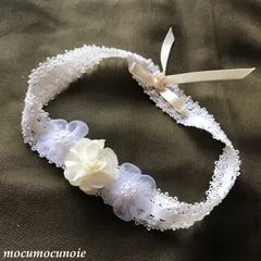 【handmade】ホワイトレースのヘアバンド
