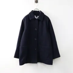 定価5.2万 2022AW MHL. MARGARET HOWELL FELTED SHETLAND WOOL ジャケット 1/ネイビー シェットランド ウール【2400014363128】