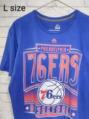 L／US古着／Ｔシャツ／Majestic／76ers／NBA