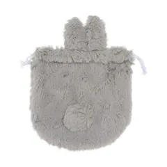 ウサギ化粧ポーチ  化粧バッグ  巾着袋  大容量  小物入れ  ふわふわ  可愛い  軽量  旅行/出張  プレゼント  化粧アクセサリー  化粧ポーチ（グレー）