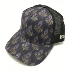 【新品】ニューエラ メッシュキャップ 黒×パープル 一部総柄 NewYork Botanical Garden  ゴルフウェア New Era