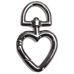 【1個】　回転Ｄカン付きハート型カラビナ　チャーム　スイベル　キーホルダー　ハンドメイド部品【makuzo shop】